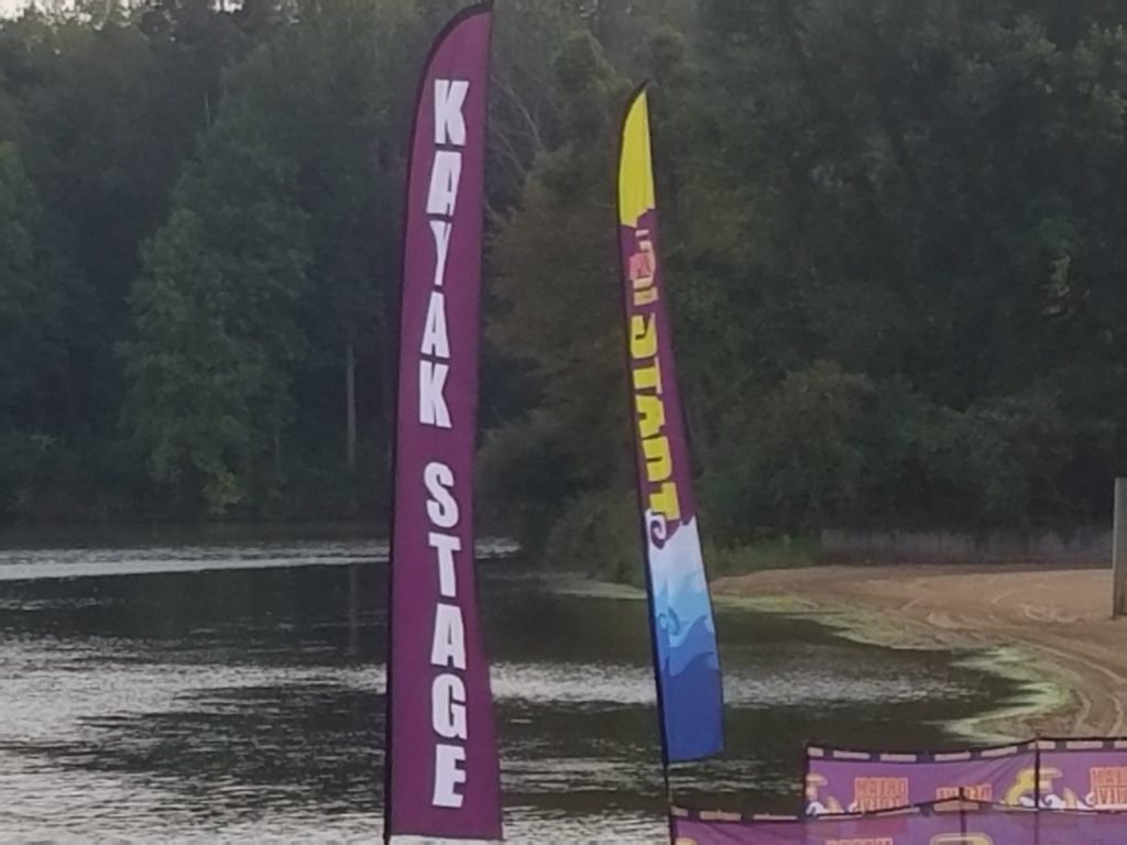 The Indiana triathlon included an option for kayaking instead of swimming.