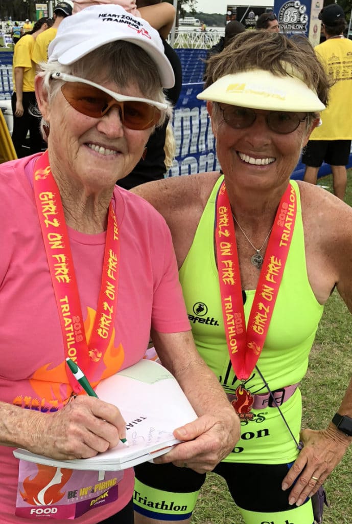 Sally Edwards book signing.  Pat first started her triathlon journey at age 70.