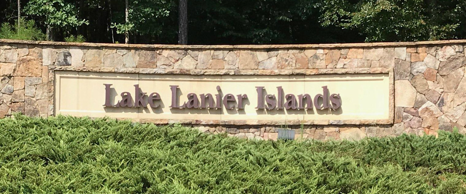 sign entering Lake Lanier Islands resort