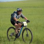 Laurent Labbe riding in the King of Grassland race in Inner Mongolia