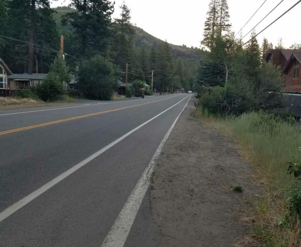 The bike leg of the Donner Lake Triathlon was in the bike lane of Donner Pass Road between West End Beach and Donner Memorial State Park.