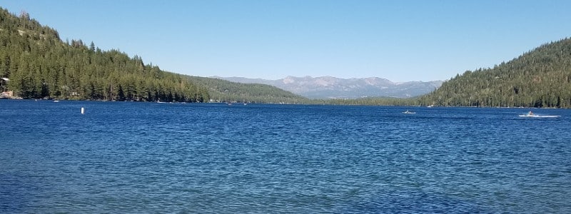 Donner Lake from West End Beach near Truckee California
