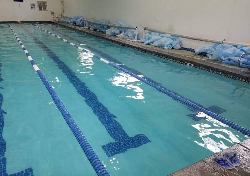 The swim for the Preston Idaho triathlon was in the pool of the Preston Aquatic Center
