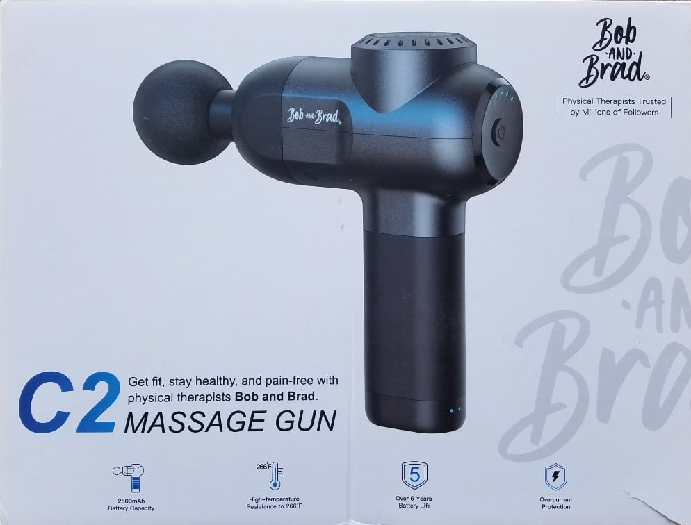 picture of the cover of the Bob and Brad C2 Massage Gun