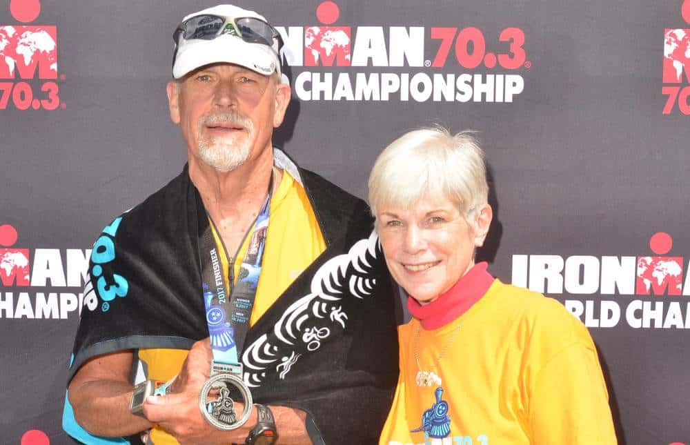 Gene and Kitty Peters at the 2017 Ironman 70.3 World Championships in Chattanooga, TN