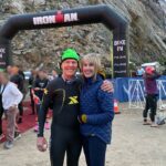 Rick and Elaine Burgess at the 2024 Morro Bay 70.3 swim start.