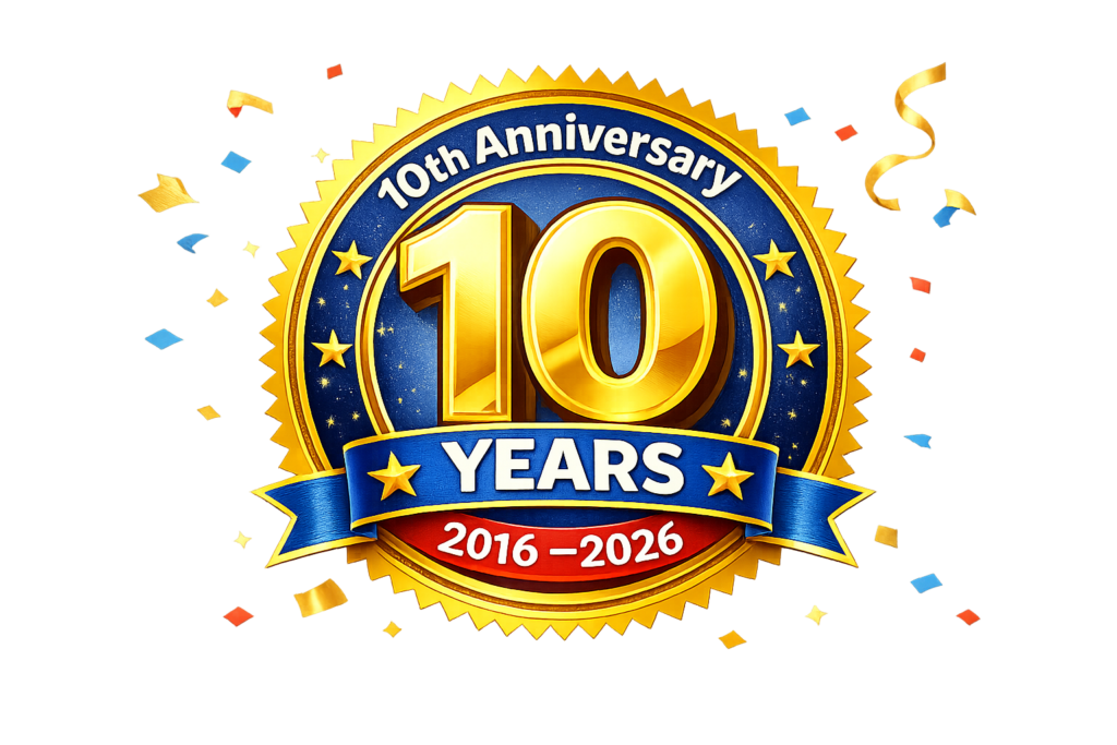 10 year anniversary seal for SeniorTriathletes.com